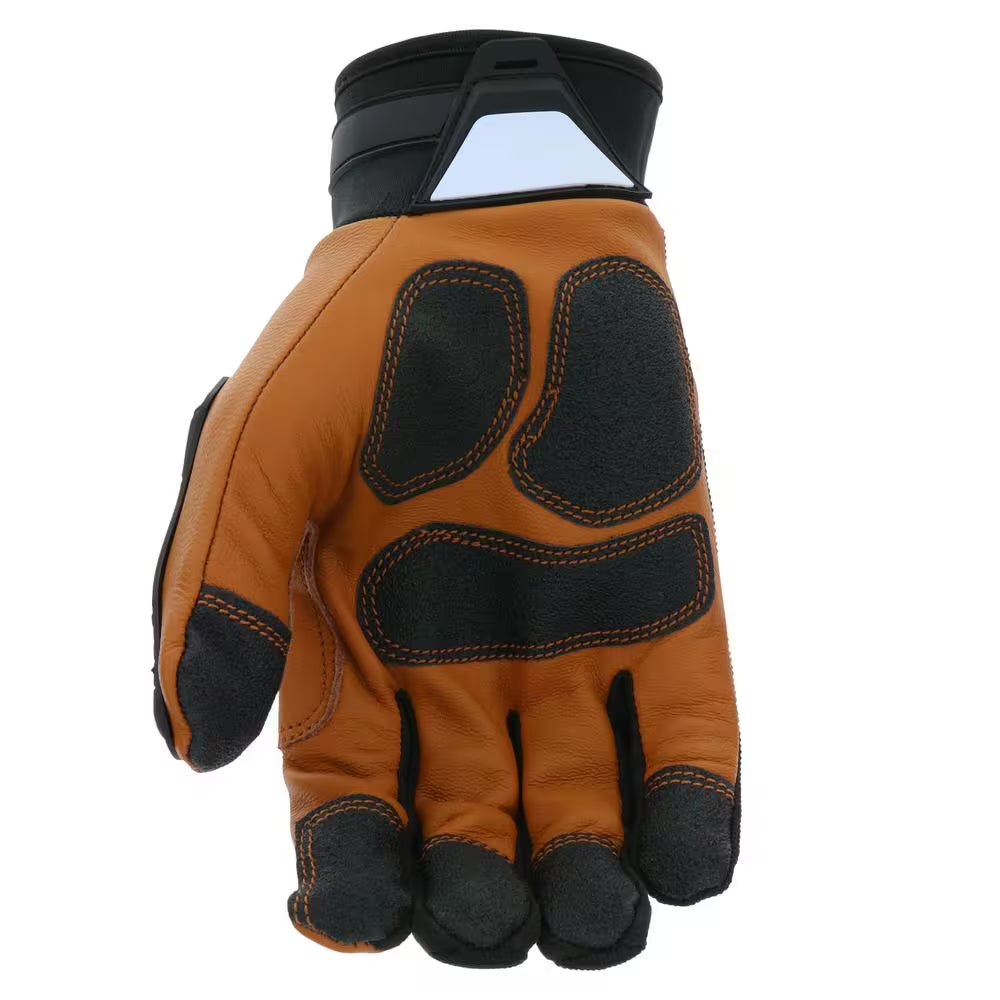 Medium Grain Goatskin Leather Performance Impact Work Glove with Spandex Back
