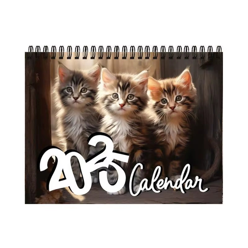 2025 Cute Cats Kitty Wall Calendar Jan 2025 - Dec 2025 Daily Weekly Funny Cat Calendars with Cats Images for Plan Notes