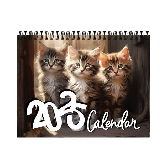 2025 Cute Cats Kitty Wall Calendar Jan 2025 - Dec 2025 Daily Weekly Funny Cat Calendars with Cats Images for Plan Notes