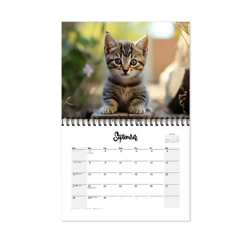 2025 Cute Cats Kitty Wall Calendar Jan 2025 - Dec 2025 Daily Weekly Funny Cat Calendars with Cats Images for Plan Notes