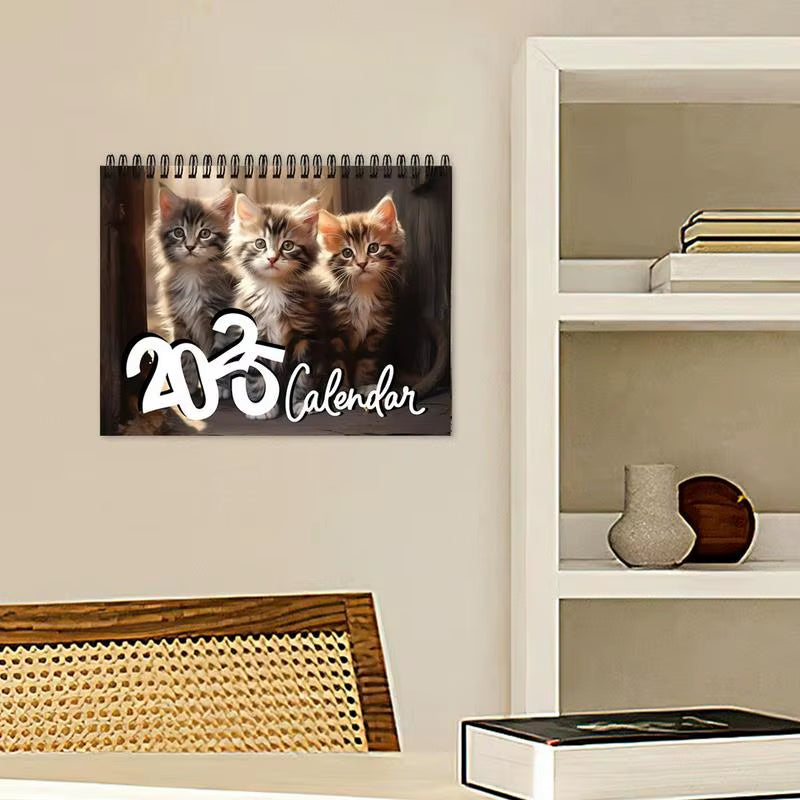 2025 Cute Cats Kitty Wall Calendar Jan 2025 - Dec 2025 Daily Weekly Funny Cat Calendars with Cats Images for Plan Notes