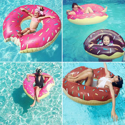 Inflatable Donut Swimming Ring Pool Float Toy Swim Circle Beach Party Water Toy for Adult Kids INS Hot